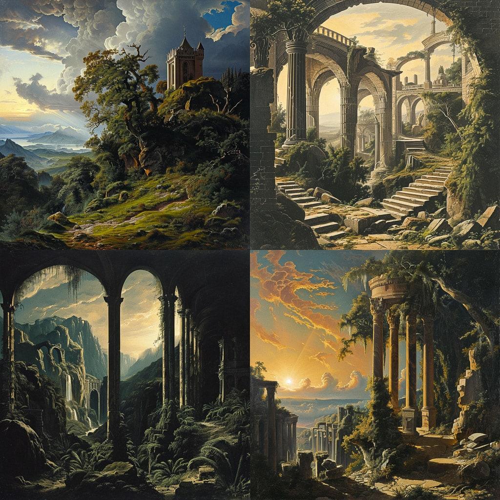 Karl Friedrich Schinkel style, Midjourney V6, render 1 of 4