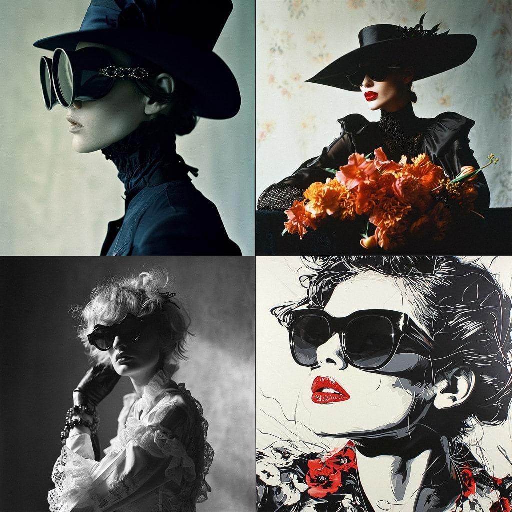 Karl Lagerfeld style, Midjourney V6, render 1 of 4
