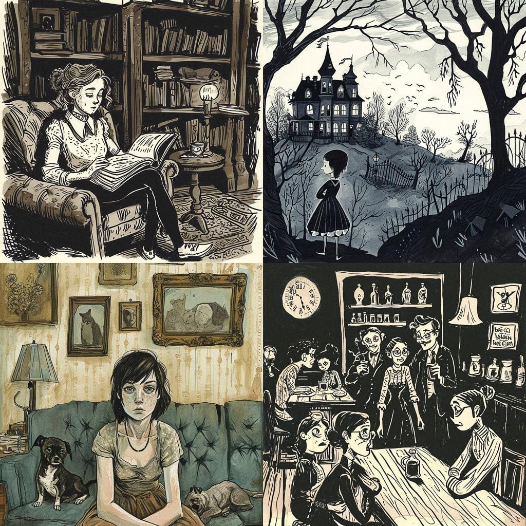 Kate Beaton style, Midjourney V6, render 1 of 4