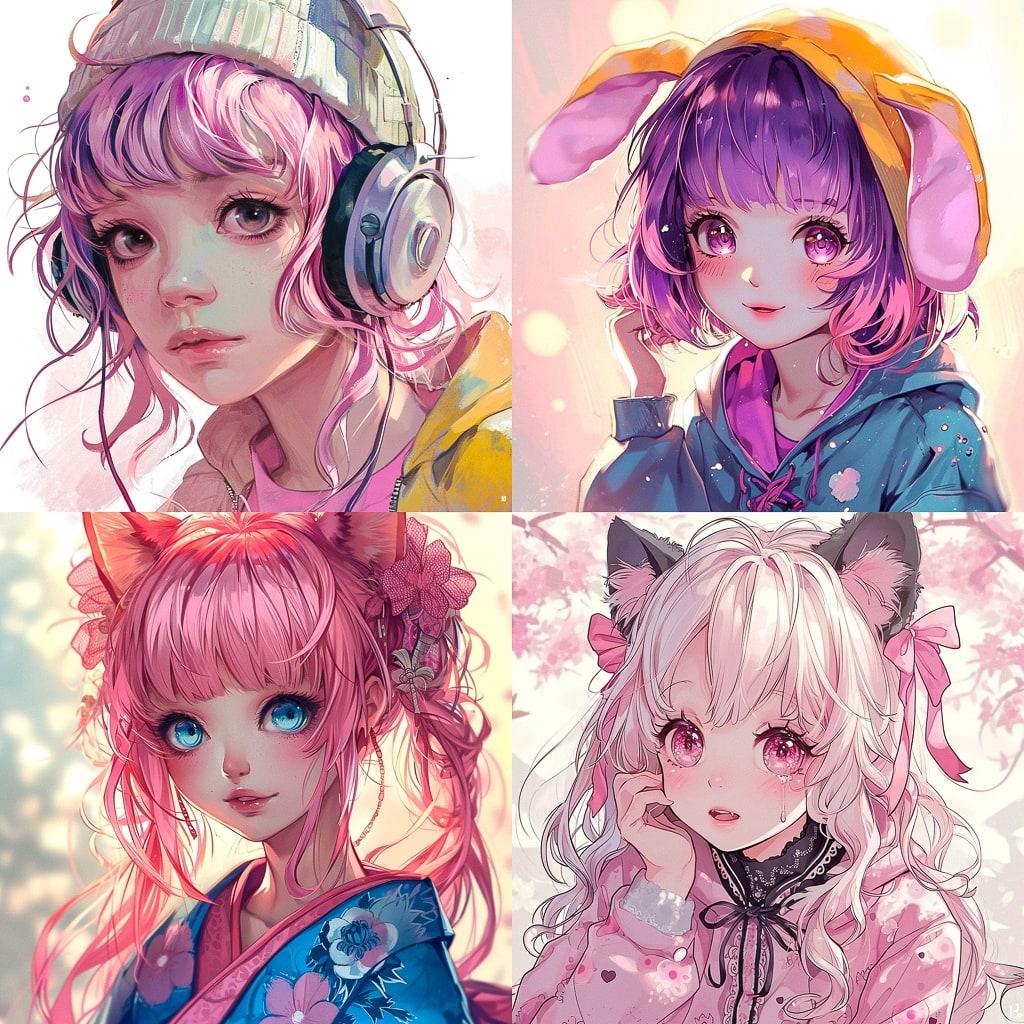 Kawaii anime style style, Midjourney V6, render 1 of 4