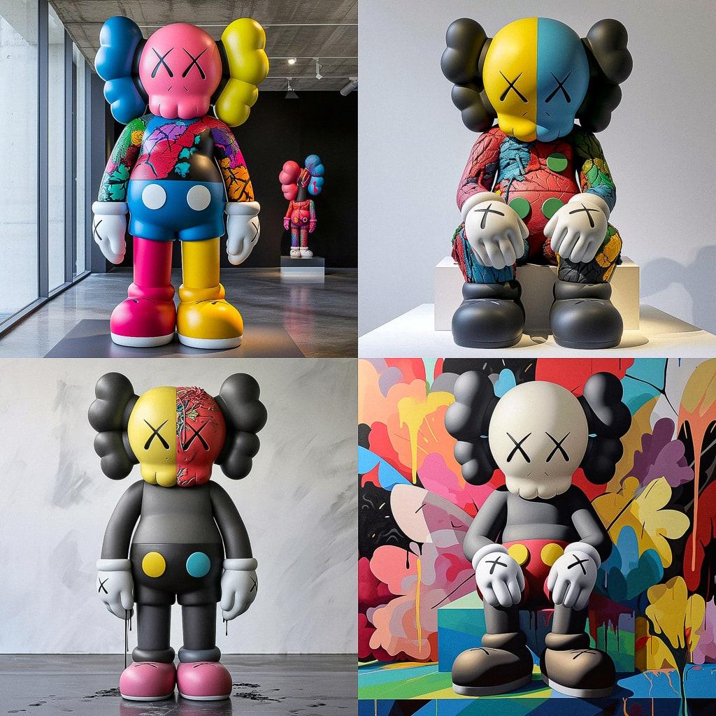 KAWS style, Midjourney V6, render 1 of 4