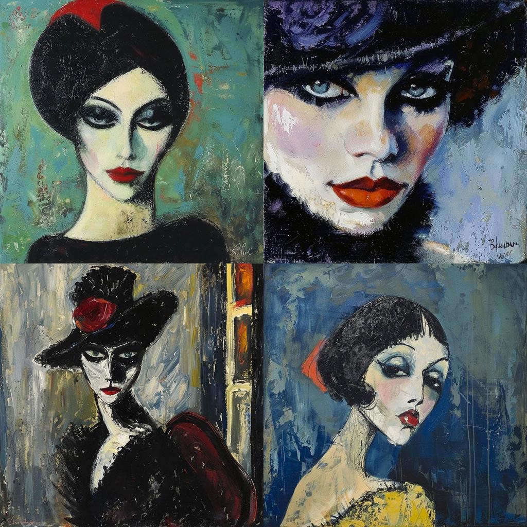Kees van Dongen style, Midjourney V6, render 1 of 4