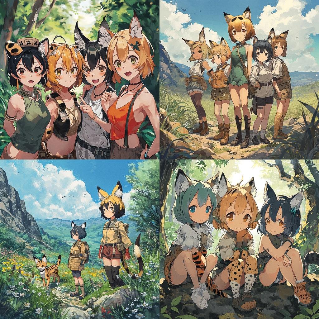 Kemono Friends style, Midjourney V6, render 1 of 4