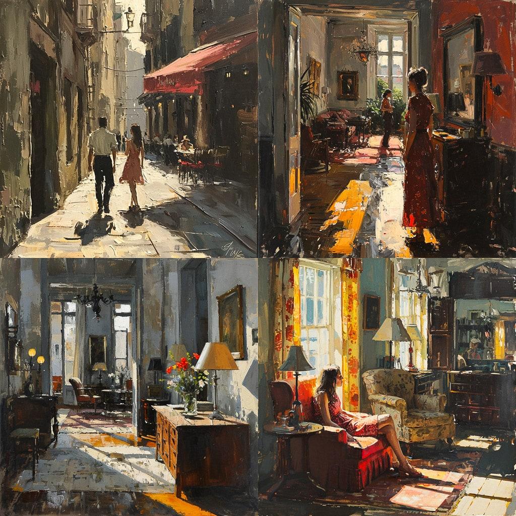 Ken Howard style, Midjourney V6, render 1 of 4