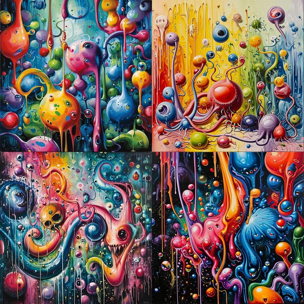Kenny Scharf style, Midjourney V6, render 1 of 4