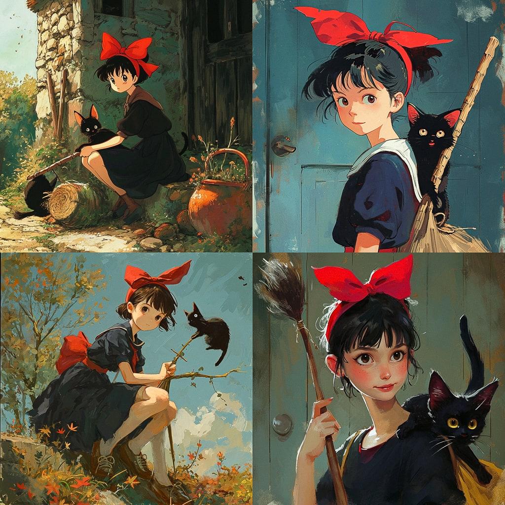 Kiki's Delivery Service style, Midjourney V6, render 1 of 4