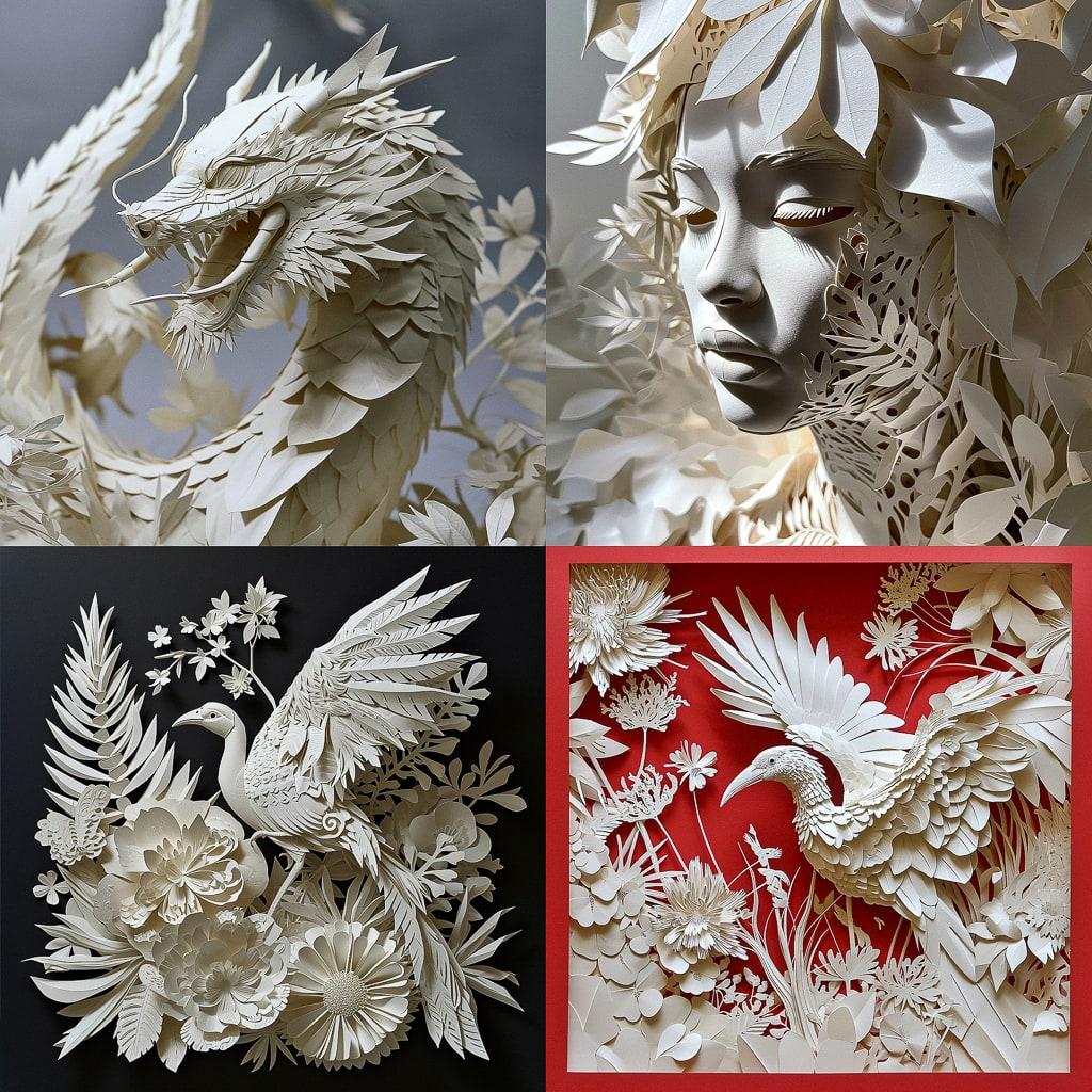 Kirigami style, Midjourney V6, render 1 of 4