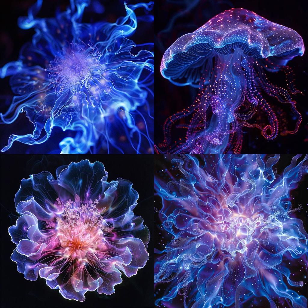 Kirlian photography style, Midjourney V6, render 1 of 4