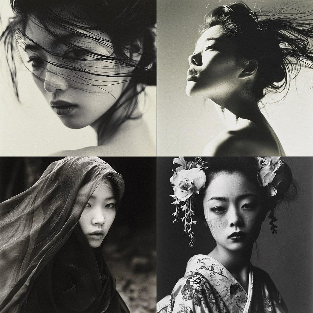 Kishin Shinoyama style, Midjourney V6, render 1 of 4