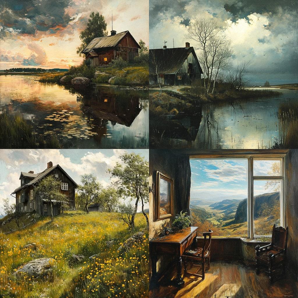 Kitty Lange Kielland style, Midjourney V6, render 1 of 4