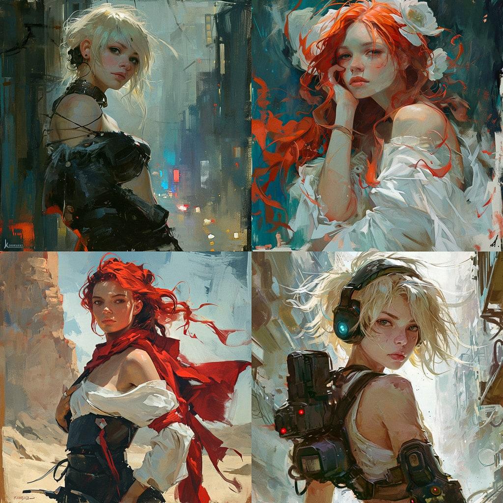 Krenz Cushart style, Midjourney V6, render 1 of 4