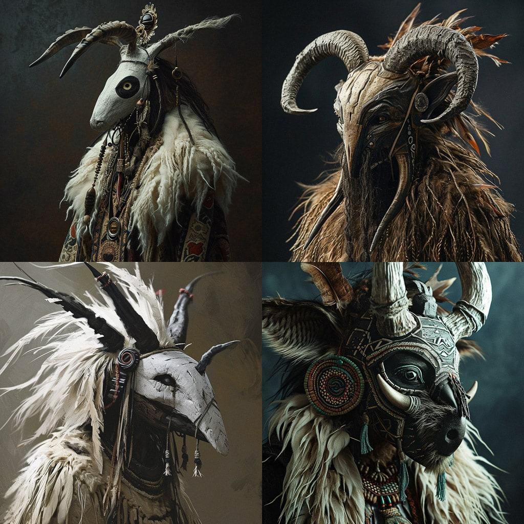 Kukeri style, Midjourney V6, render 1 of 4