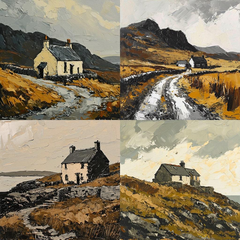 Kyffin Williams style, Midjourney V6, render 1 of 4
