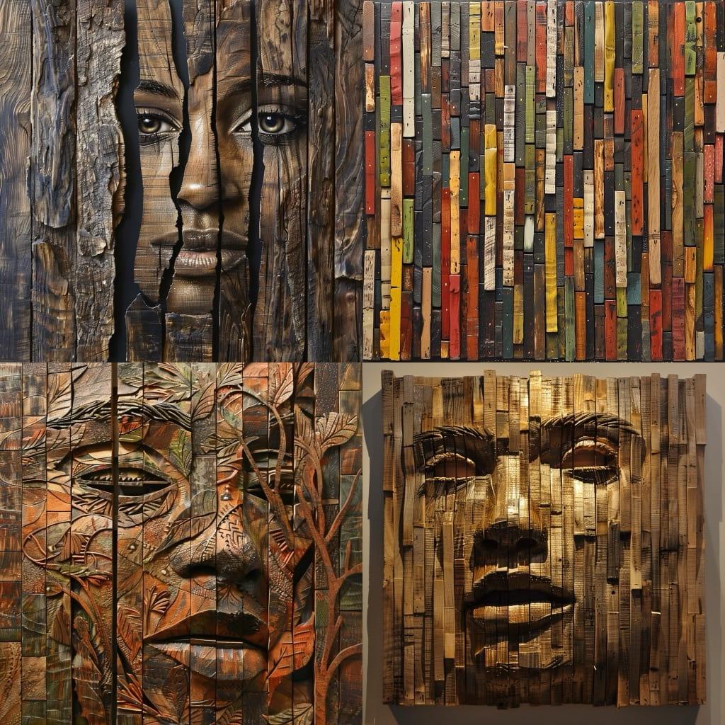 Lath art style, Midjourney V6, render 1 of 4