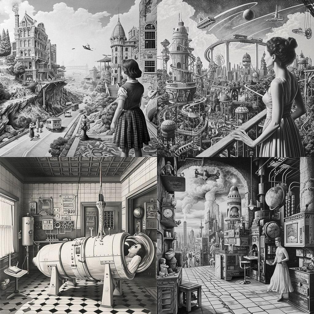 Laurie Lipton style, Midjourney V6, render 1 of 4