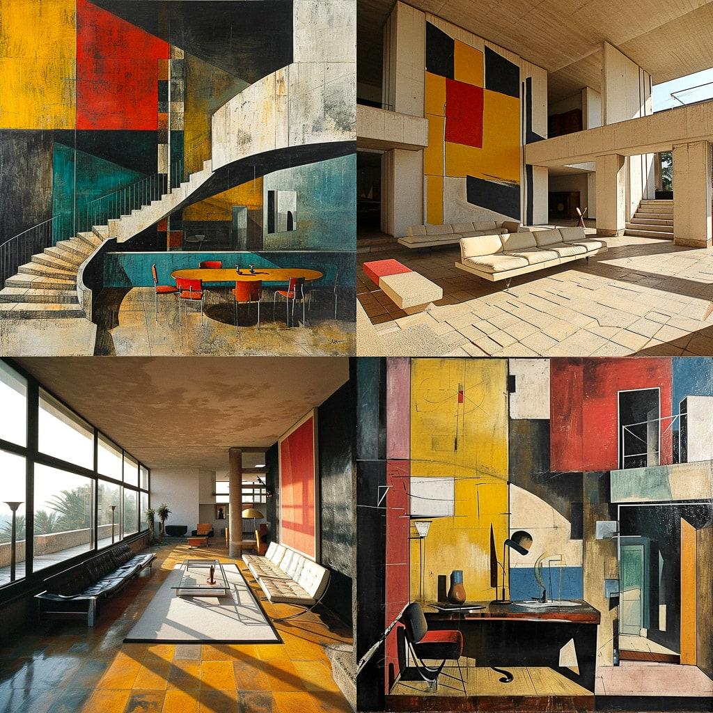 Le Corbusier style, Midjourney V6, render 1 of 4