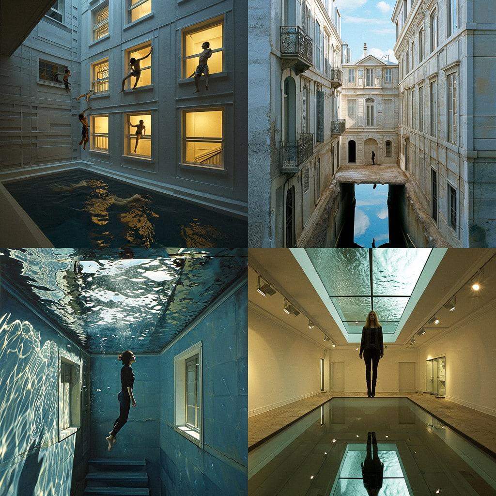 Leandro Erlich style, Midjourney V6, render 1 of 4