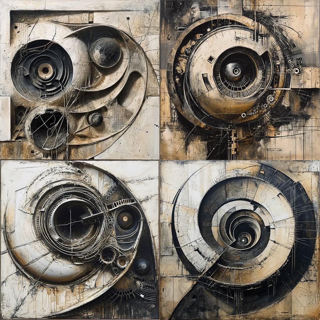 Lee Bontecou style, Midjourney V6, render 1 of 4