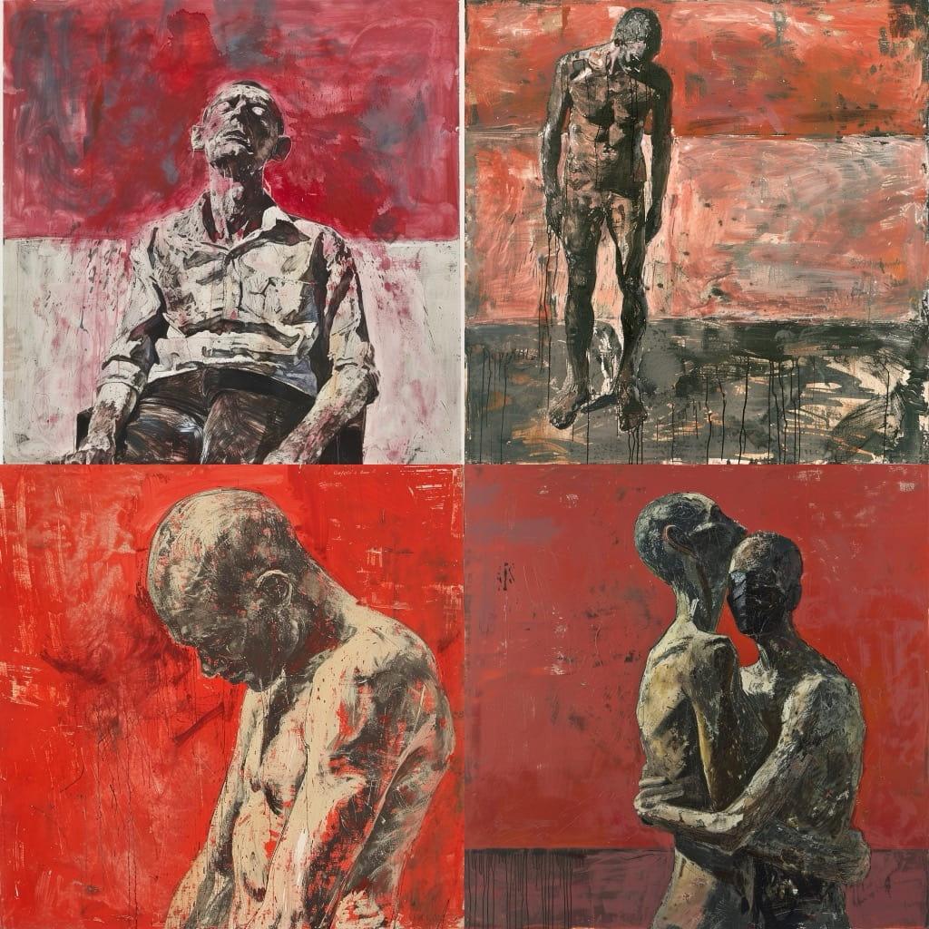 Leon Golub style, Midjourney V6, render 1 of 4