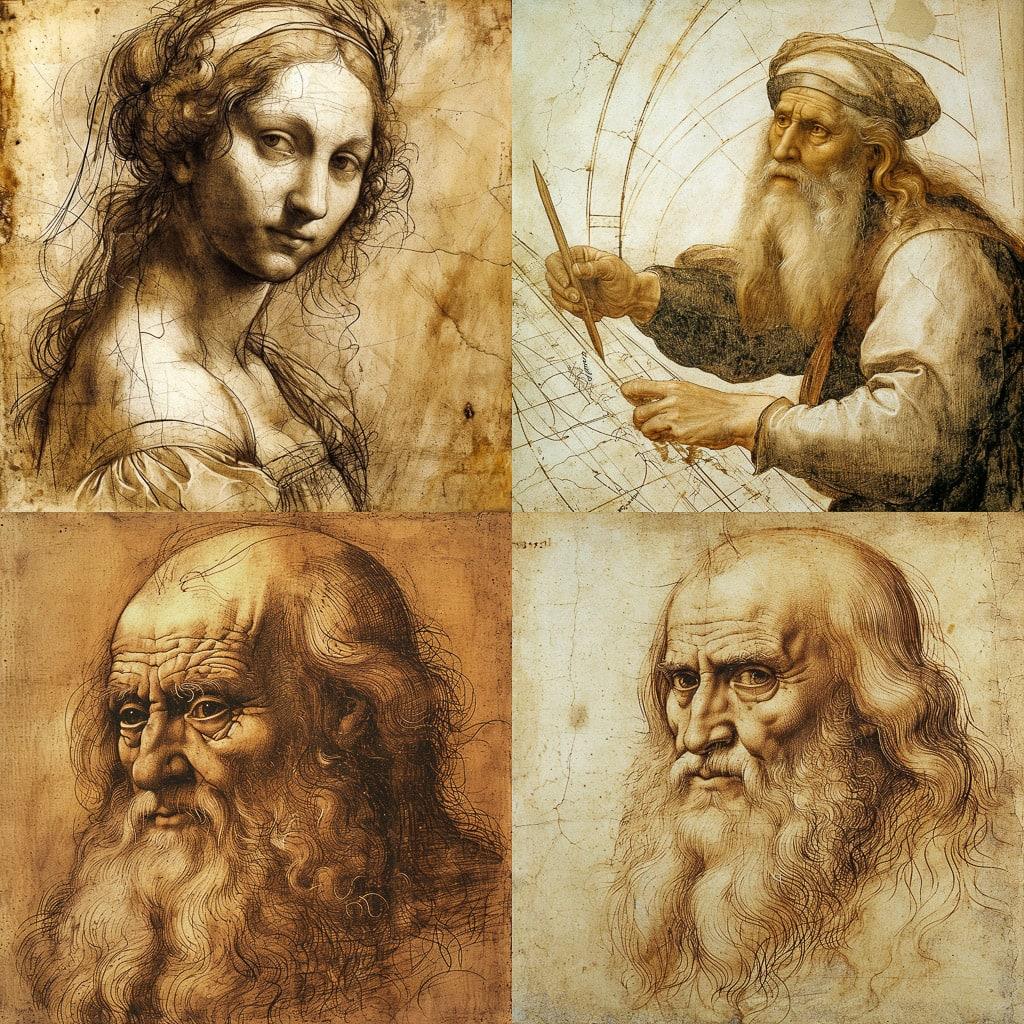Leonardo Da Vinci style, Midjourney V6, render 1 of 4