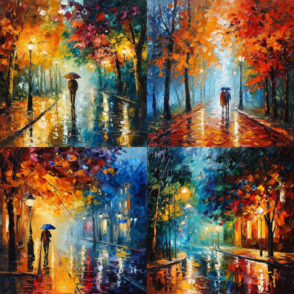 Leonid Afremov style, Midjourney V6, render 1 of 4
