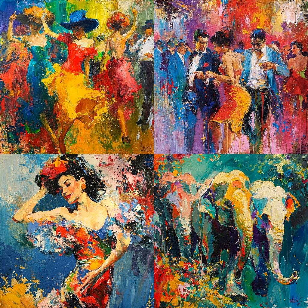 LeRoy Neiman style, Midjourney V6, render 1 of 4