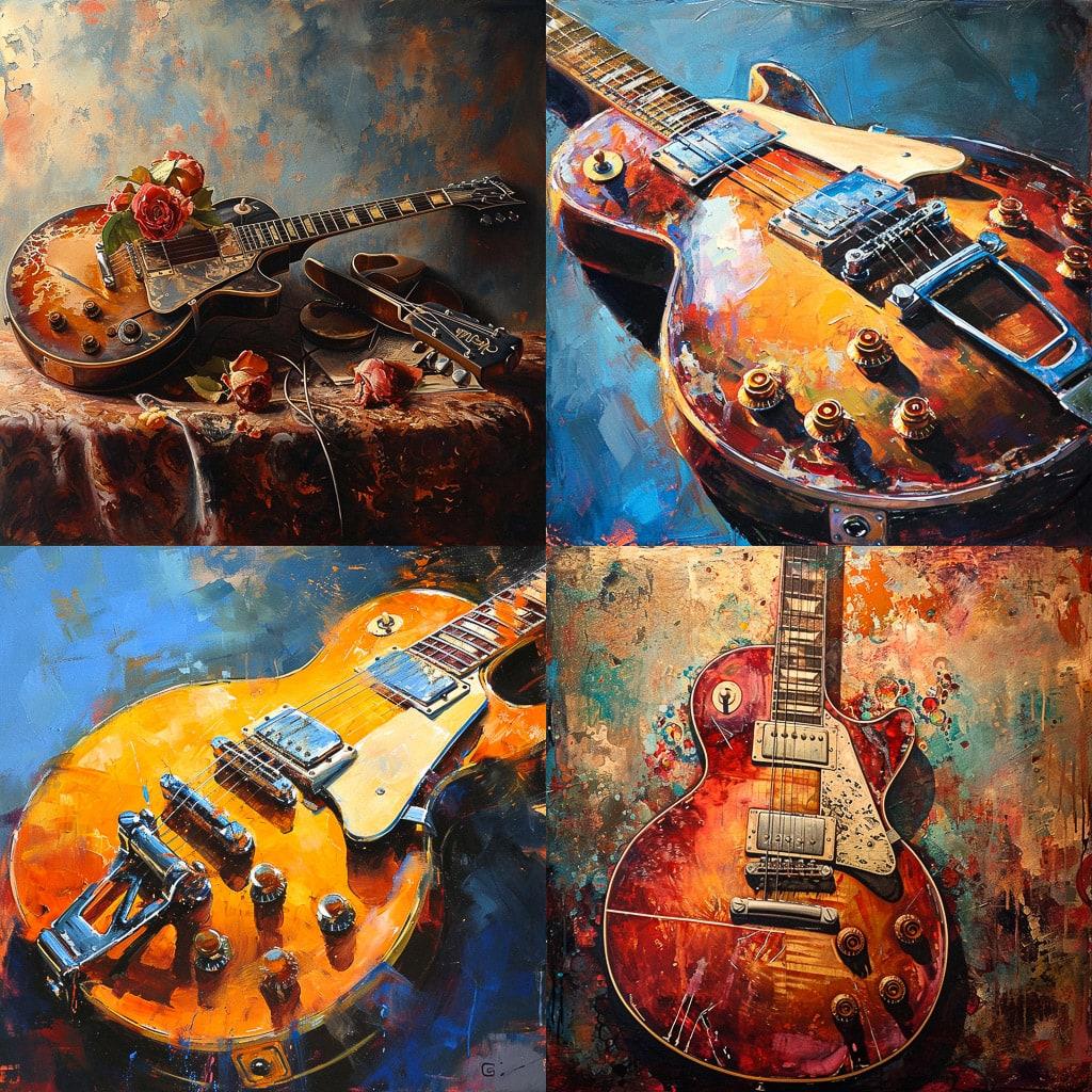 Les Paul style, Midjourney V6, render 1 of 4