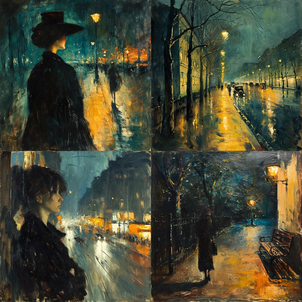 Lesser Ury style, Midjourney V6, render 1 of 4