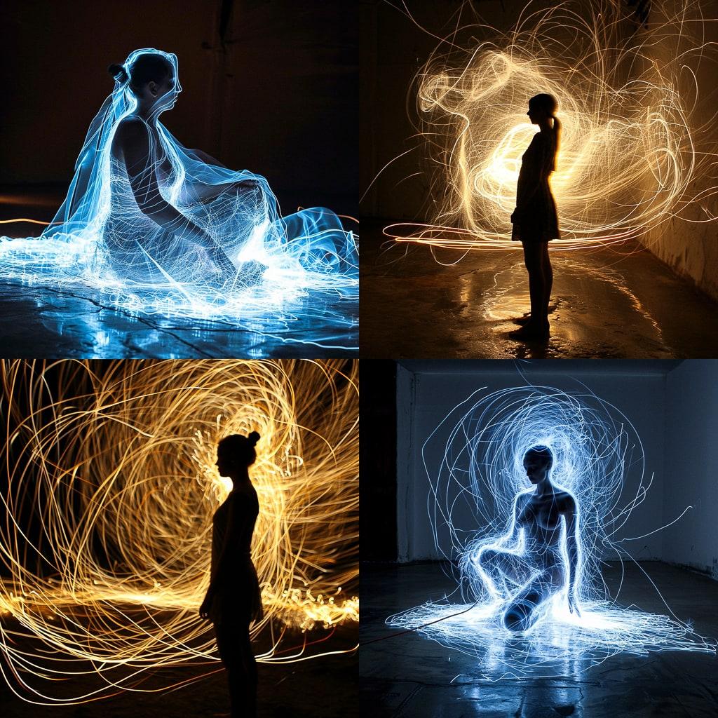 Light painting style, Midjourney V6, render 1 of 4