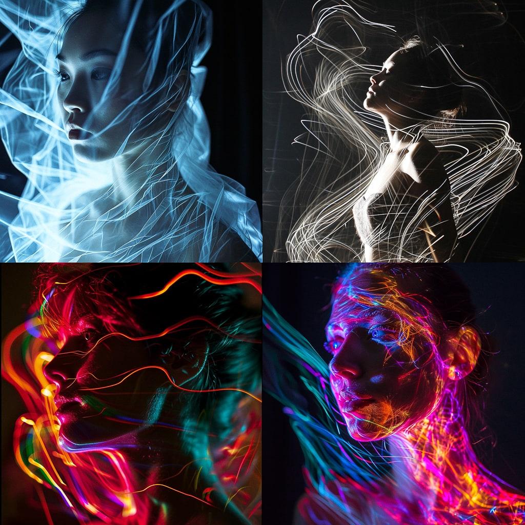 Light tracing style, Midjourney V6, render 1 of 4