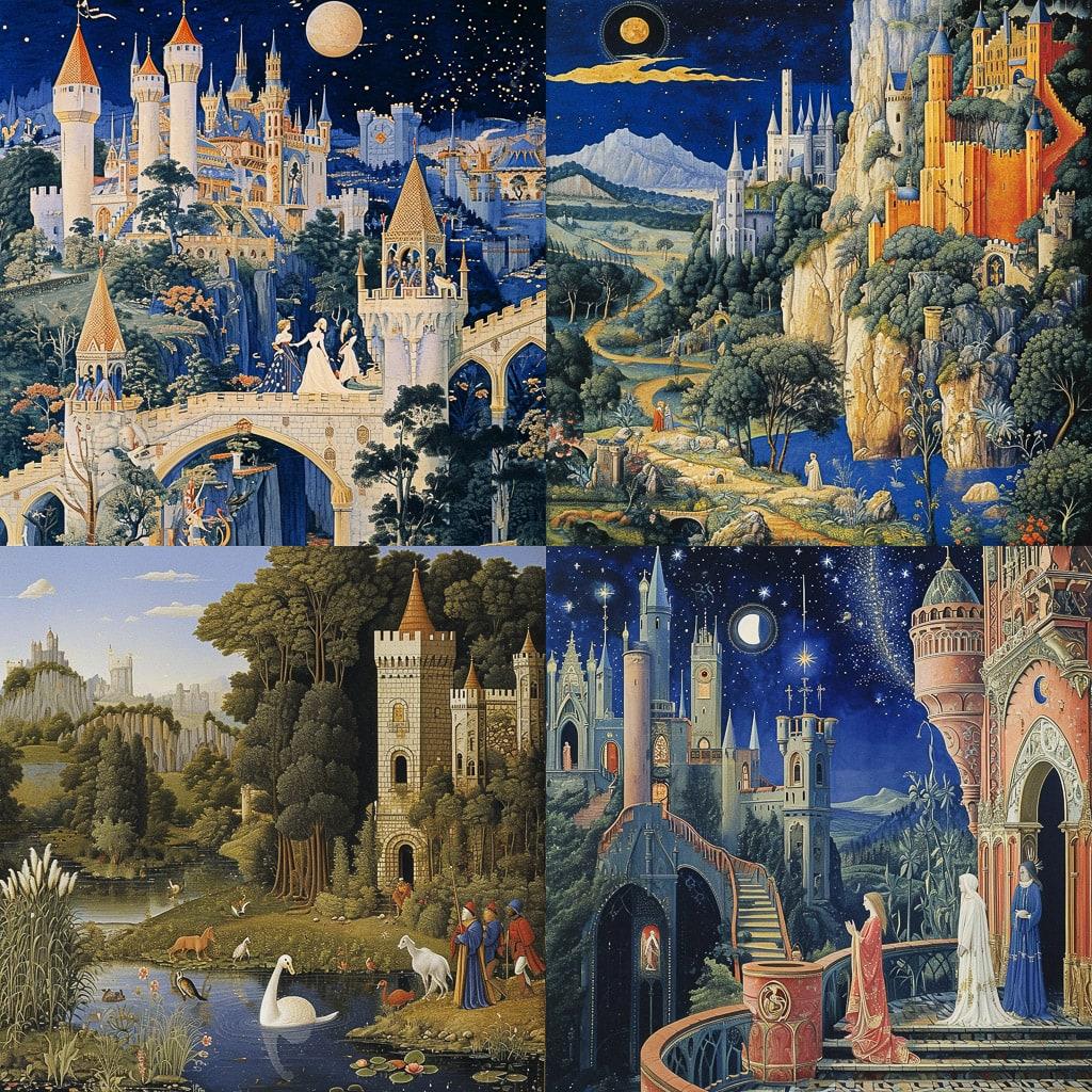 Limbourg brothers style, Midjourney V6, render 1 of 4