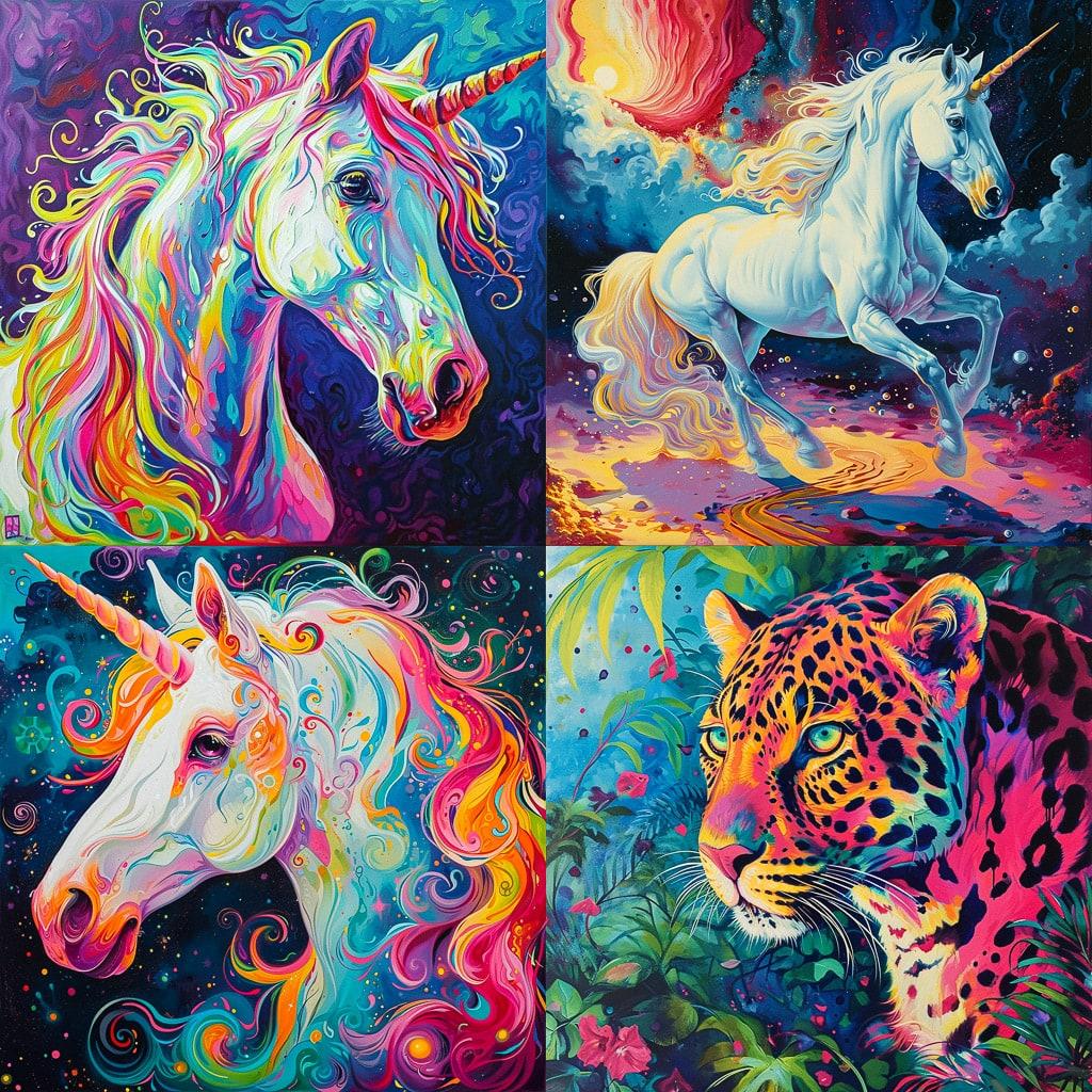Lisa Frank style, Midjourney V6, render 1 of 4