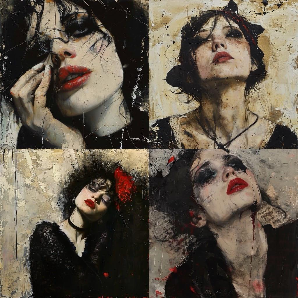 Lita Cabellut style, Midjourney V6, render 1 of 4
