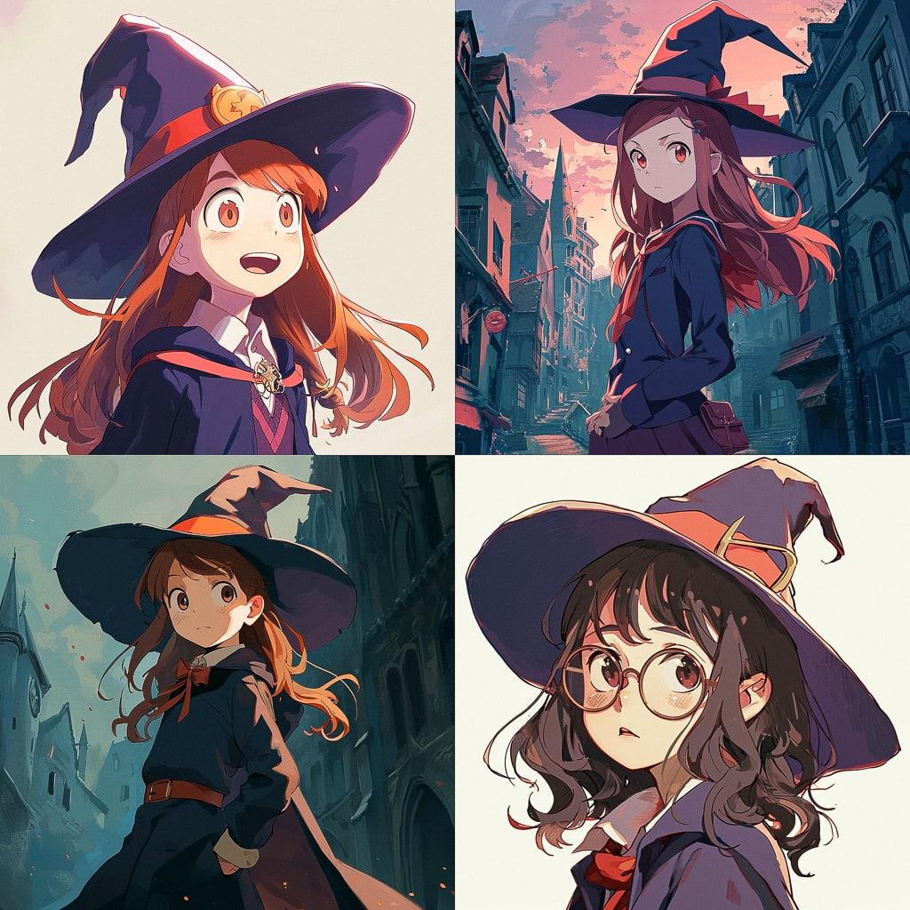 Little Witch Academia style, Midjourney V6, render 1 of 4