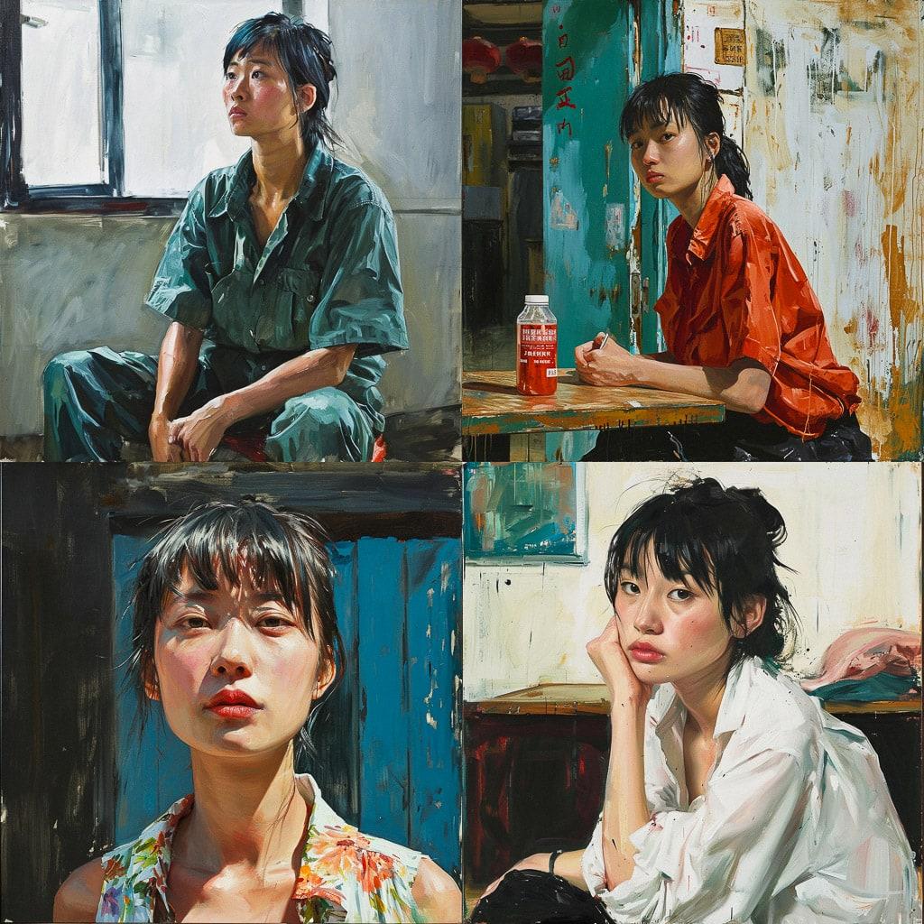 Liu Xiaodong style, Midjourney V6, render 1 of 4