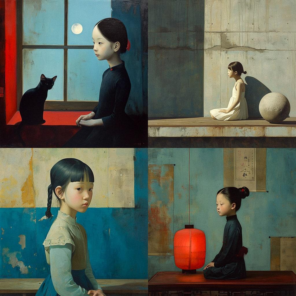Liu Ye style, Midjourney V6, render 1 of 4