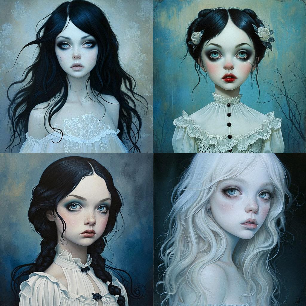 Lori Earley style, Midjourney V6, render 1 of 4