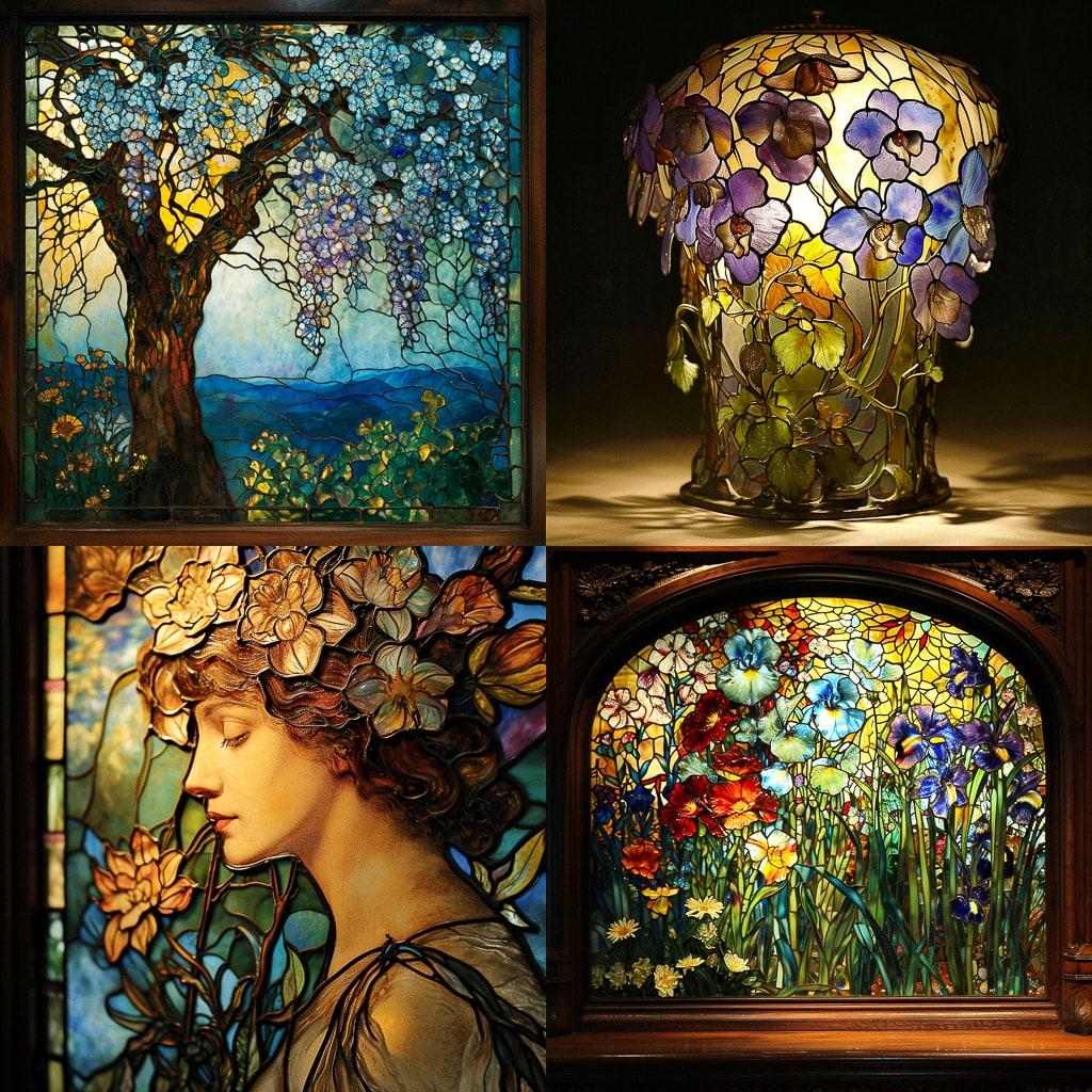 Louis Comfort Tiffany style, Midjourney V6, render 1 of 4