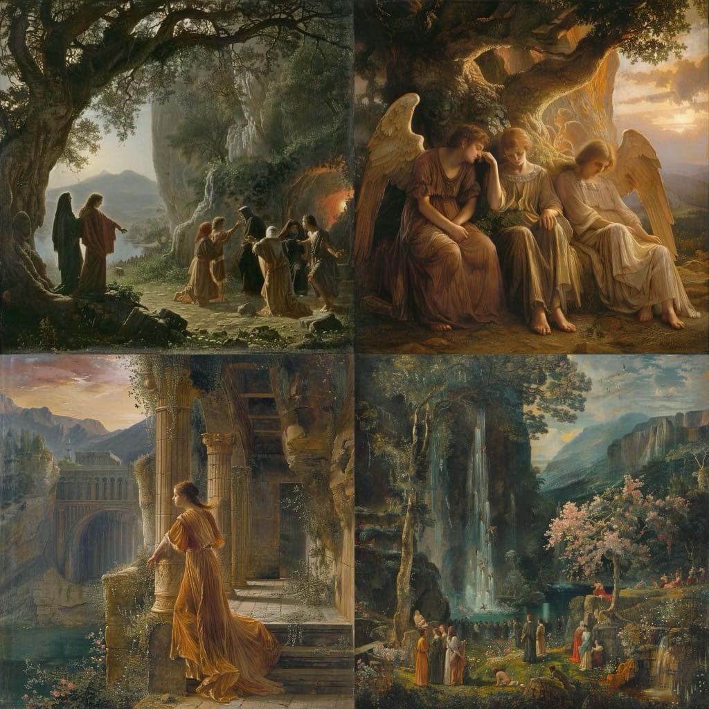 Louis Janmot style, Midjourney V6, render 1 of 4