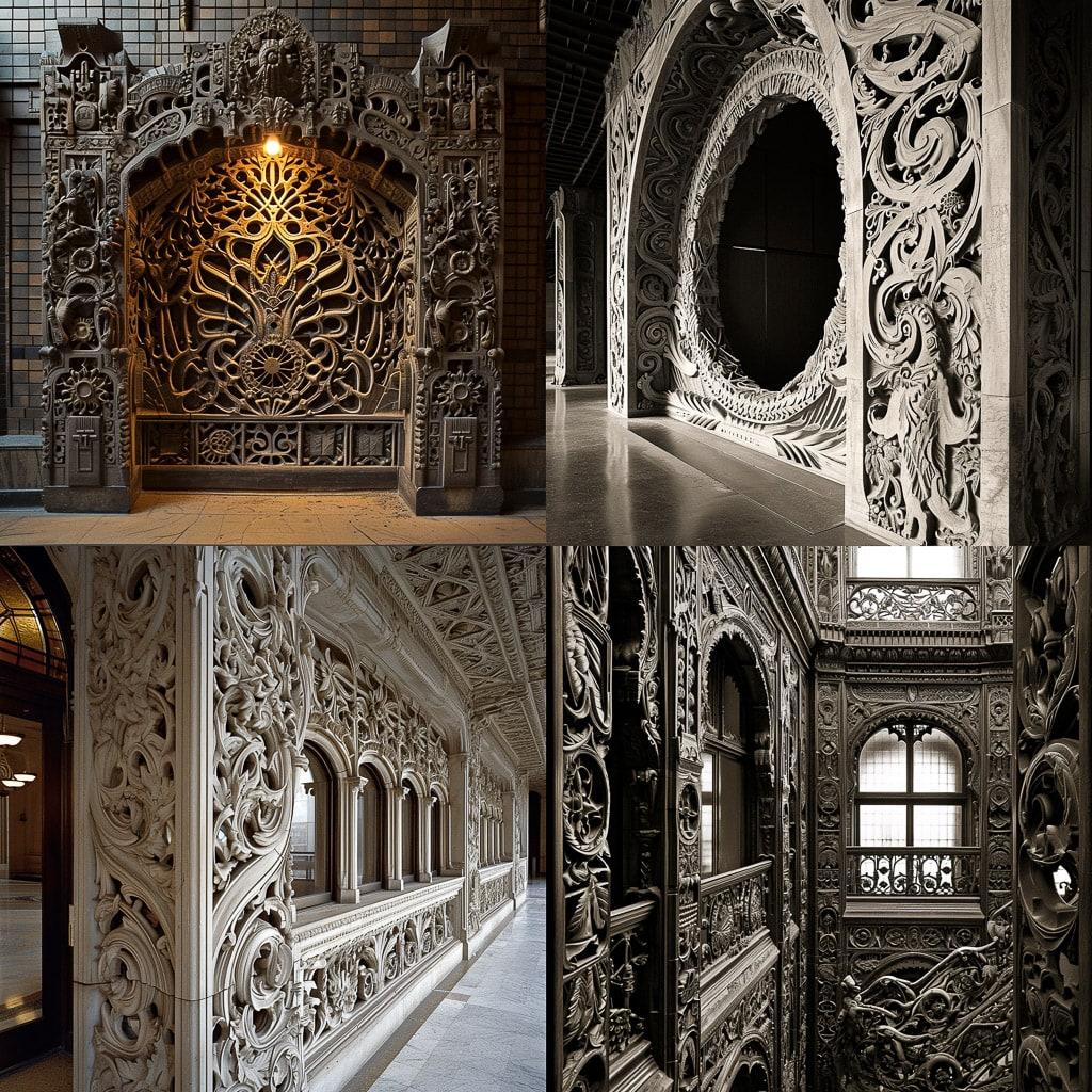 Louis Sullivan style, Midjourney V6, render 1 of 4