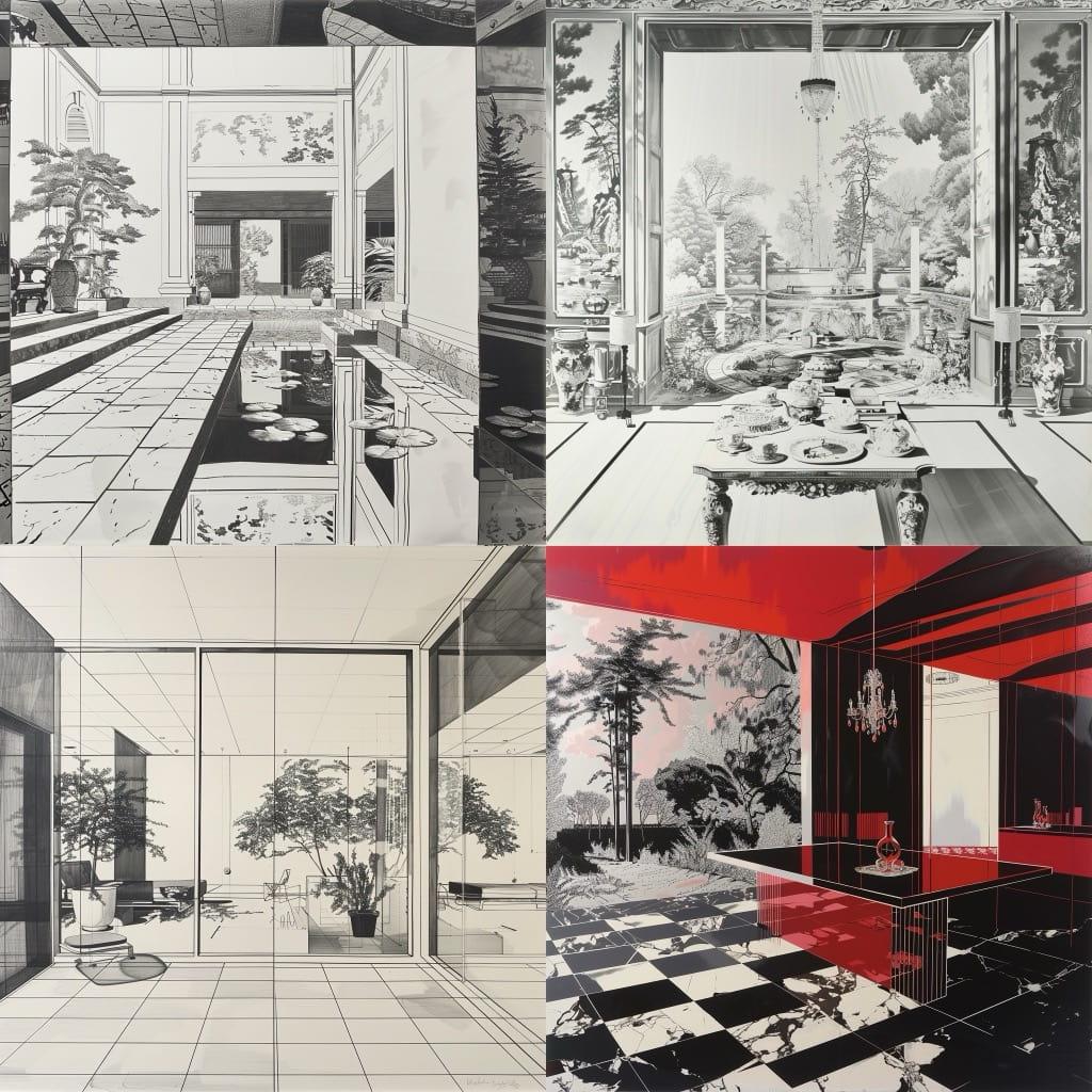 Louise Lawler style, Midjourney V6, render 1 of 4