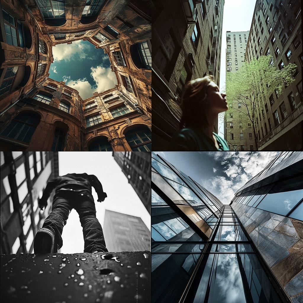 Low angle style, Midjourney V6, render 1 of 4