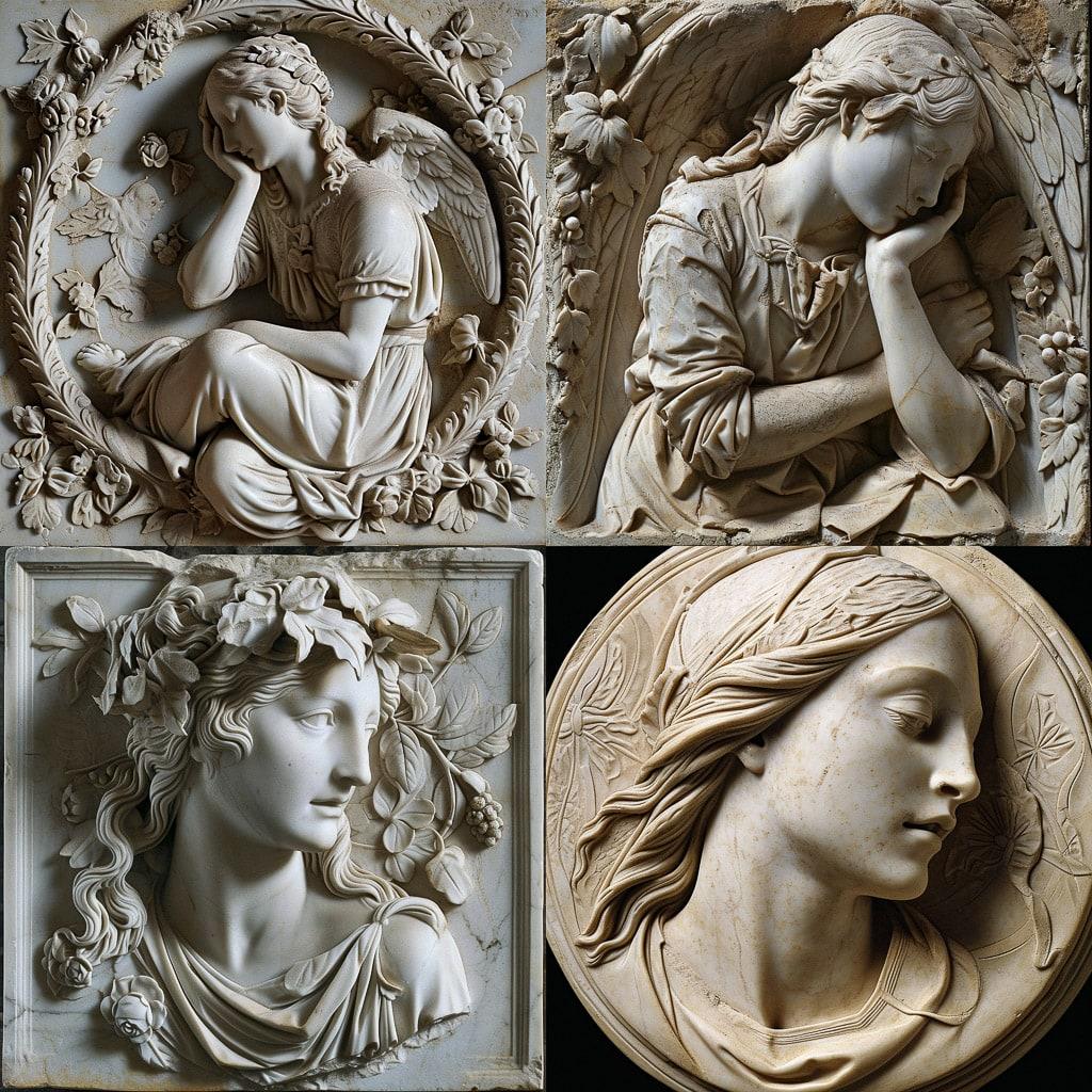 Luca della Robbia style, Midjourney V6, render 1 of 4
