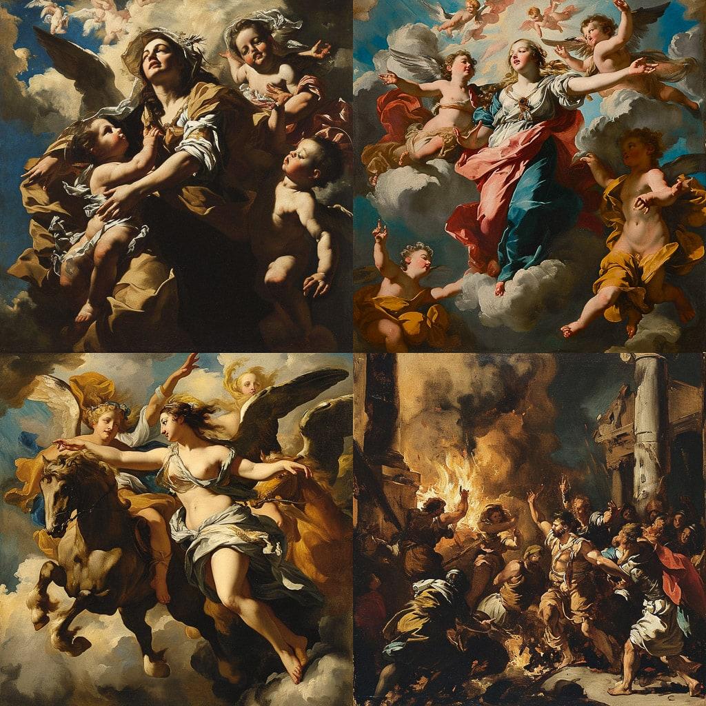 Luca Giordano style, Midjourney V6, render 1 of 4