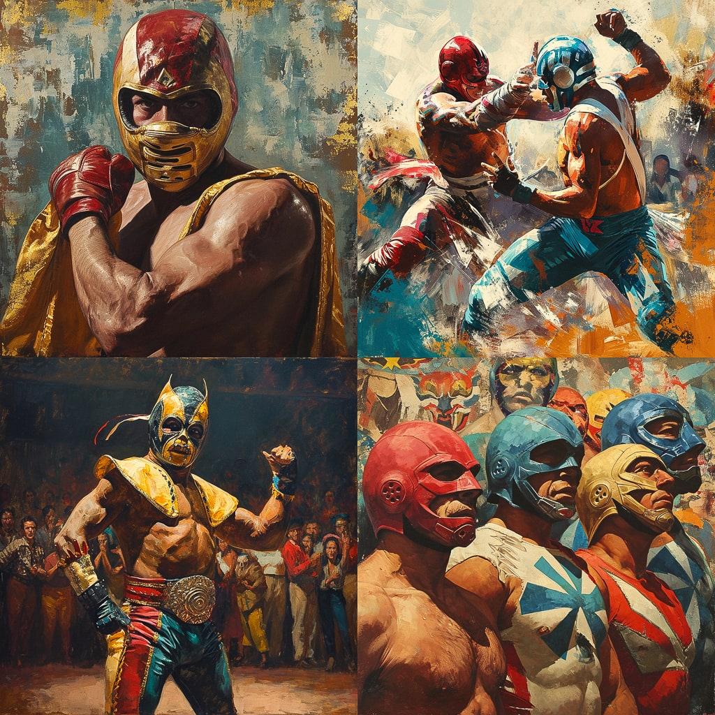 Lucha libre style, Midjourney V6, render 1 of 4