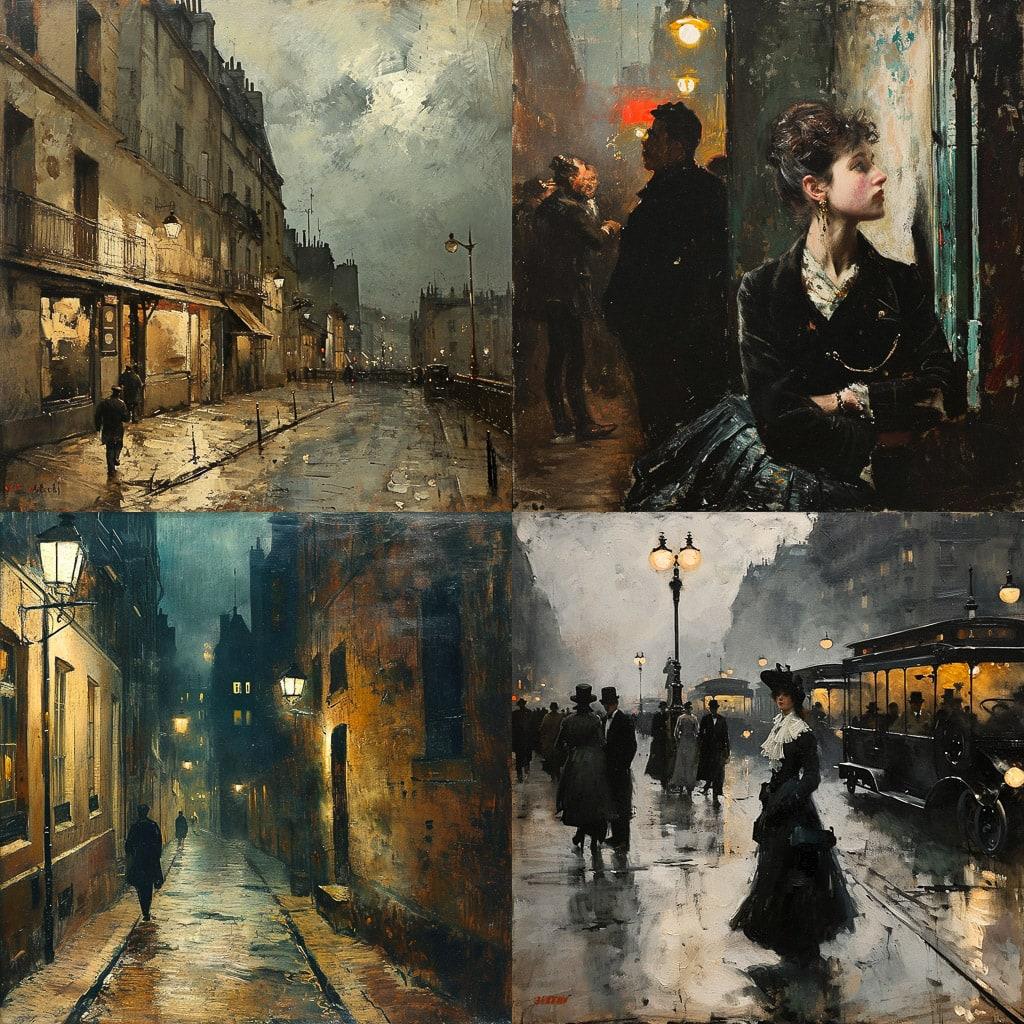Luigi Loir style, Midjourney V6, render 1 of 4
