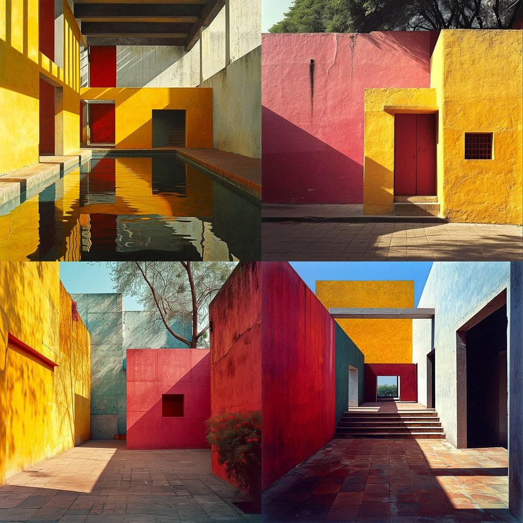 Luis Barragan style, Midjourney V6, render 1 of 4