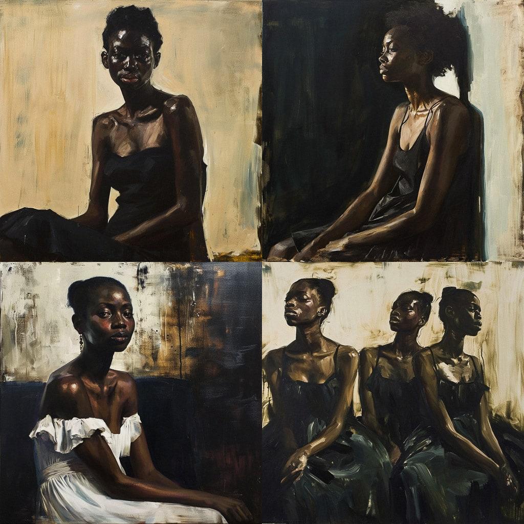 Lynette Yiadom-Boakye style, Midjourney V6, render 1 of 4