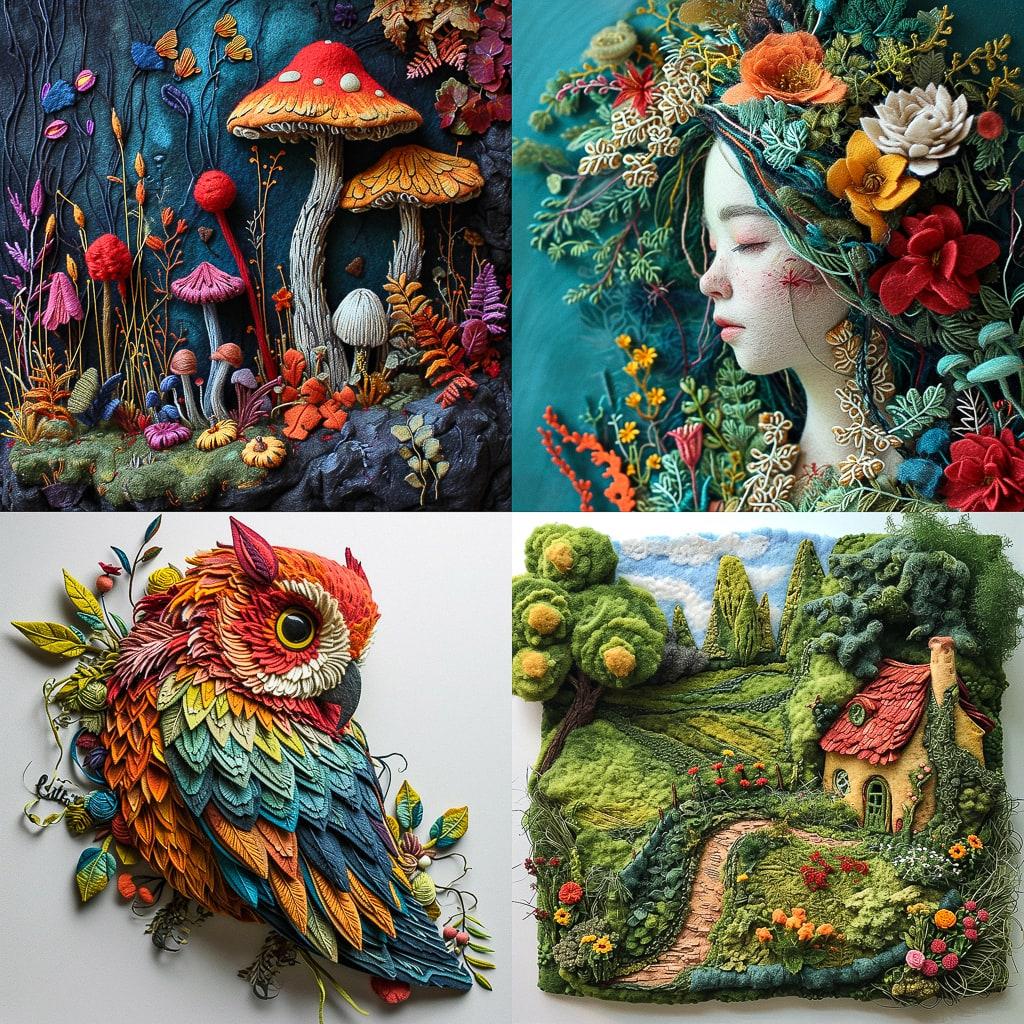 Made of felt style, Midjourney V6, render 1 of 4