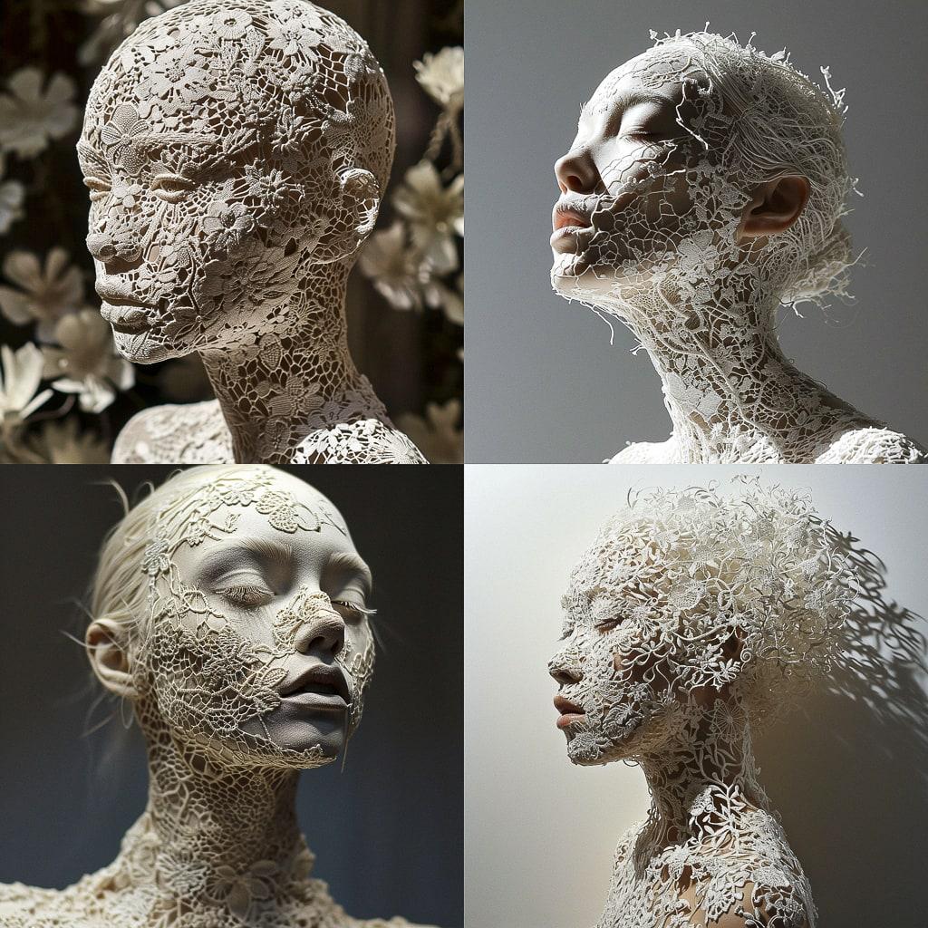 Made of lace style, Midjourney V6, render 1 of 4